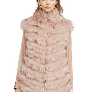 Fur Coat Vest BCBG MAXAZRIA DARAH FUR VEST SZ XXS